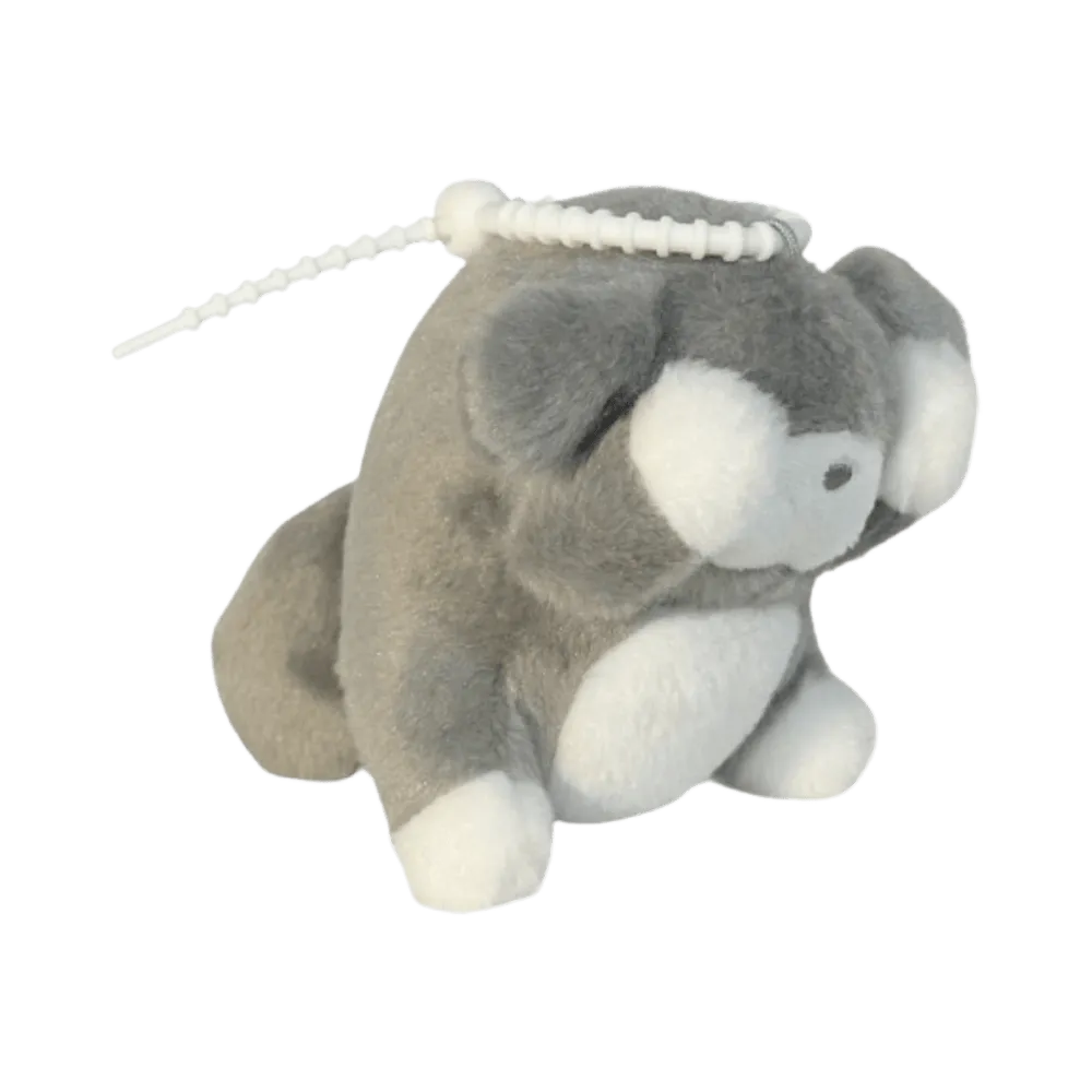 Grey wobble and squeak puppy plush toy