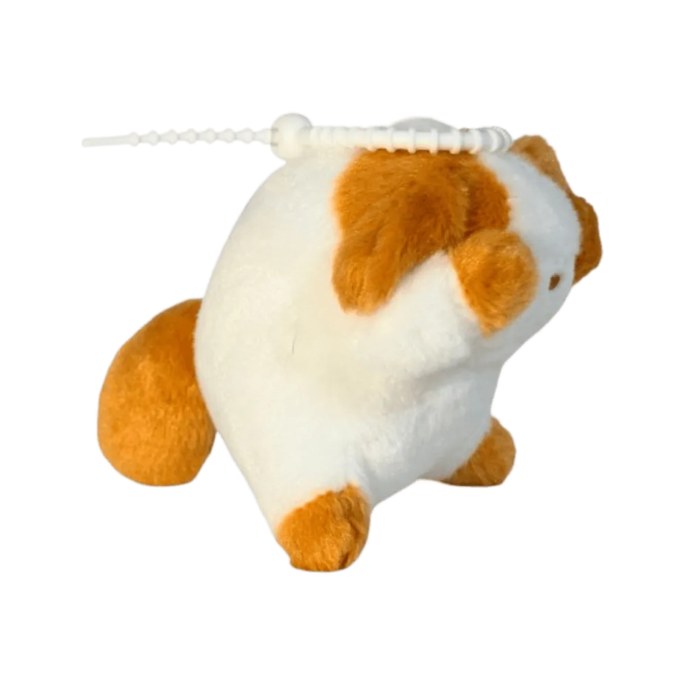 Orange wobble and squeak puppy plush toy