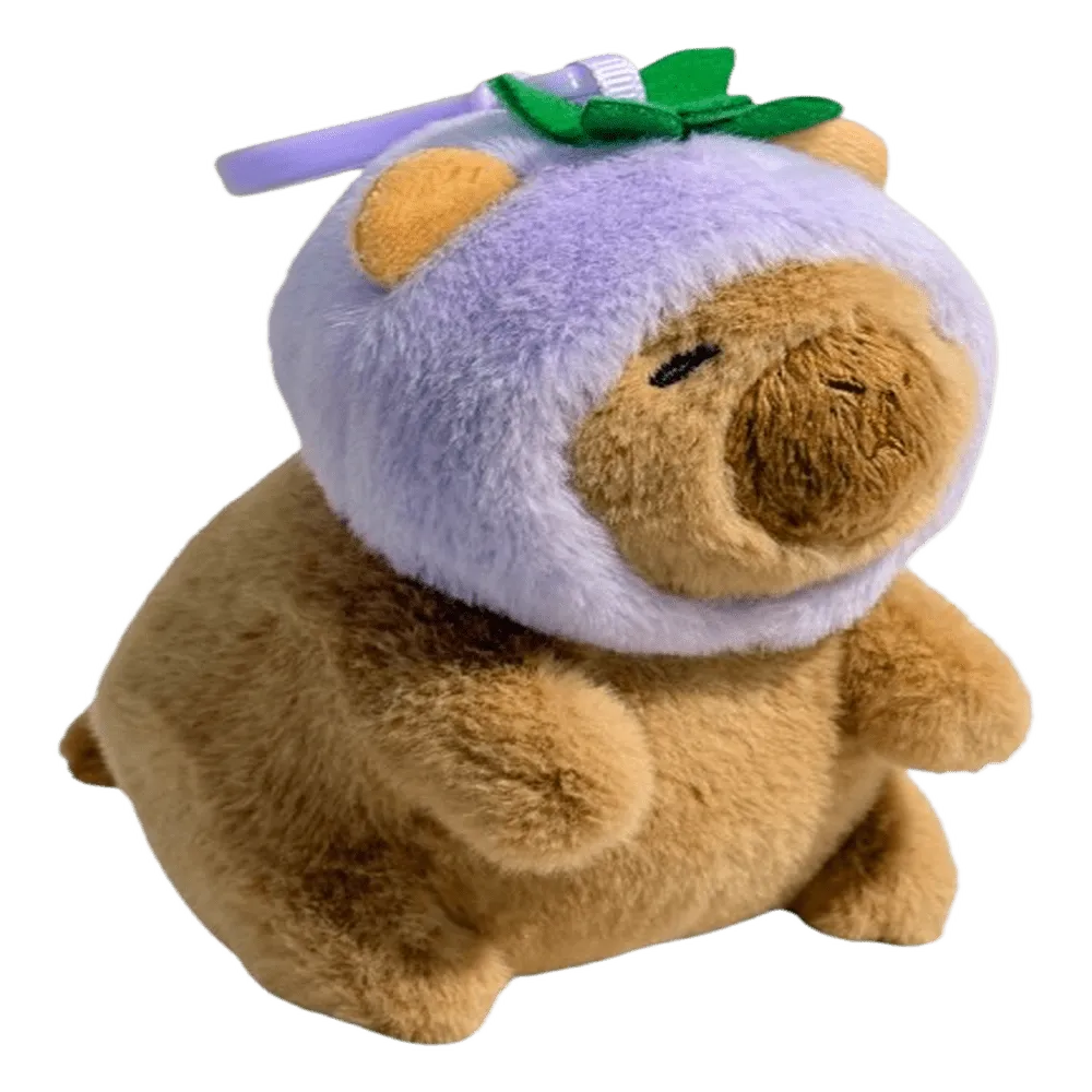 Eggplant Capybara plush in veggie costume