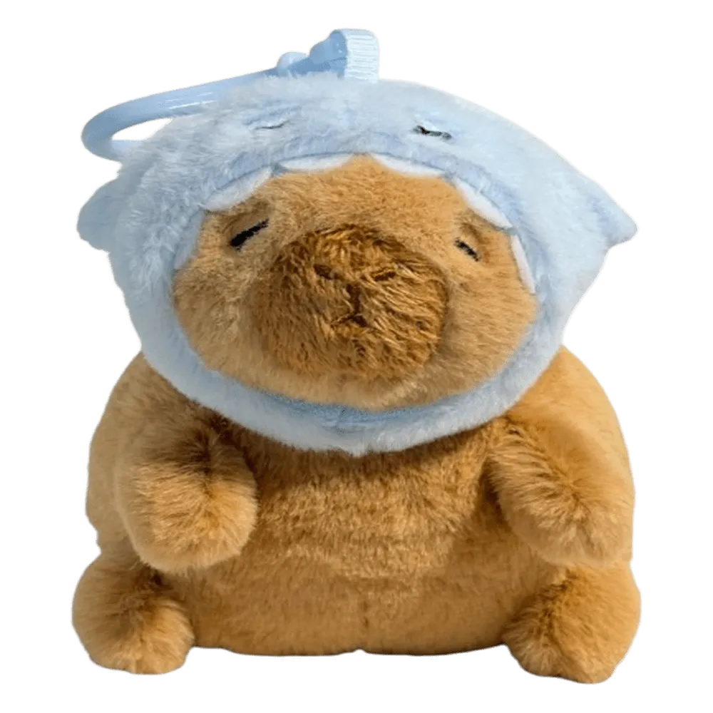 Shark Capybara plush in shark hoodie costume