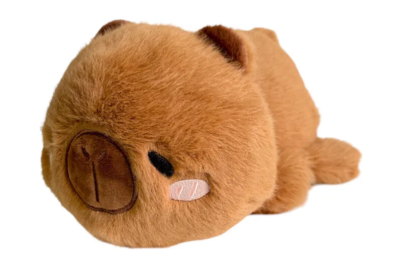 Sleeping Capybara plush with eyes closed