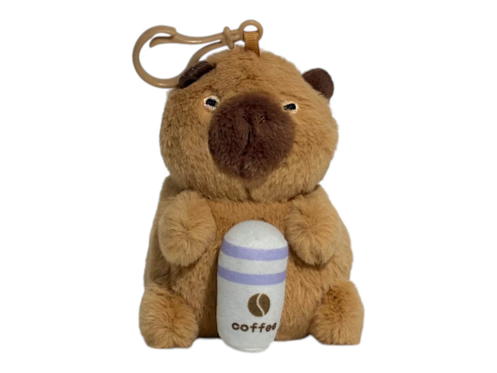 Capybara plush drinking coffee design