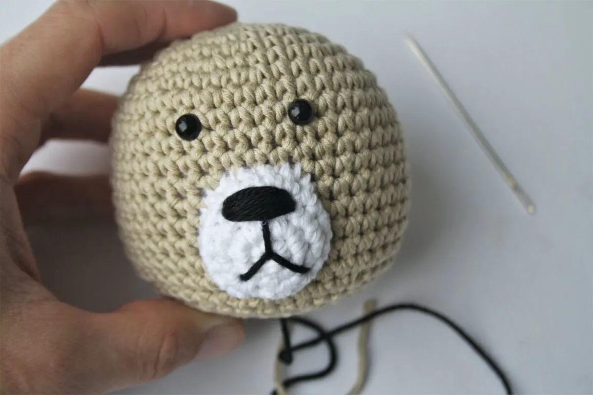 Custom plush toy embroidery and stitching details