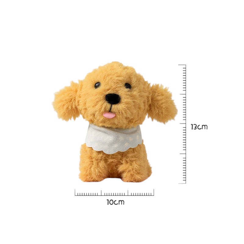 Pull-string wagging tail teddy bear plush keychain