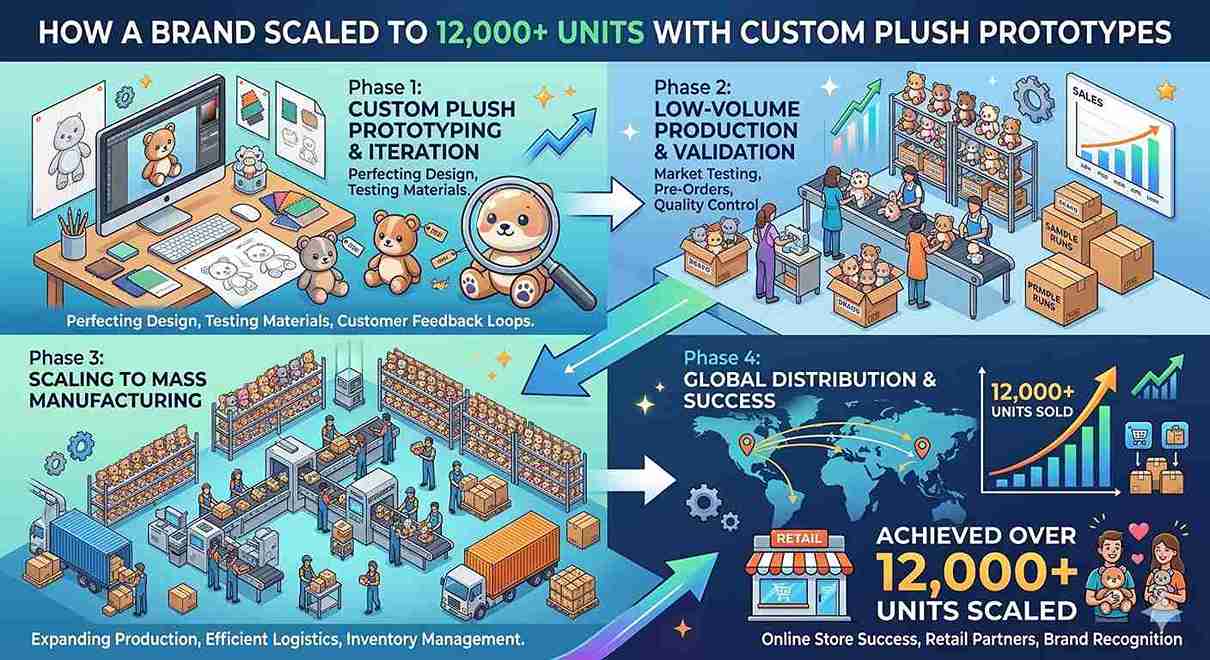 Brand case study scaling to 12,000 plush toy units